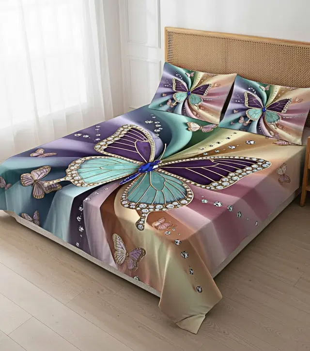 Microfiber 7D Bedsheet, Multicolor (90x100 inch)