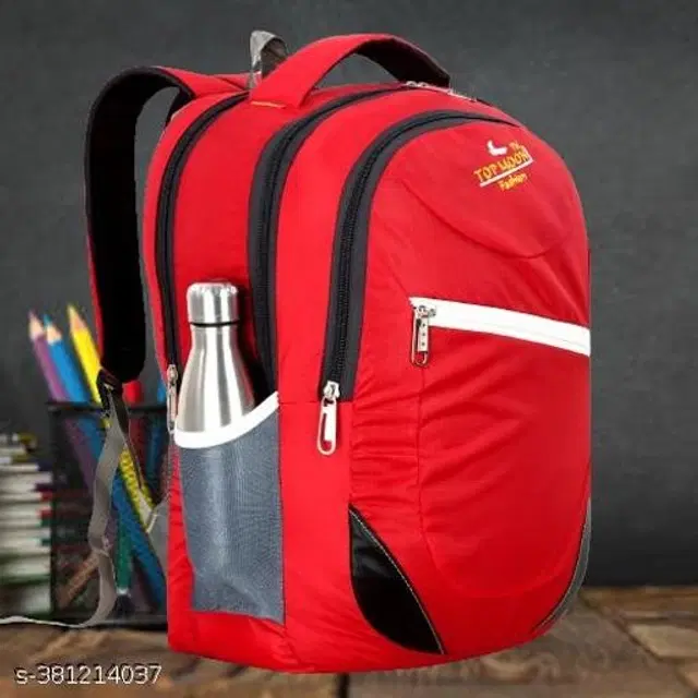 Polyester Backpack for Kids, Red, 35 L