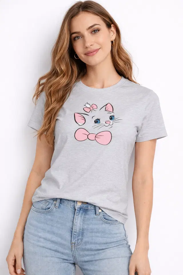 Cotton Blend Printed T-shirt for Men, Grey (S)