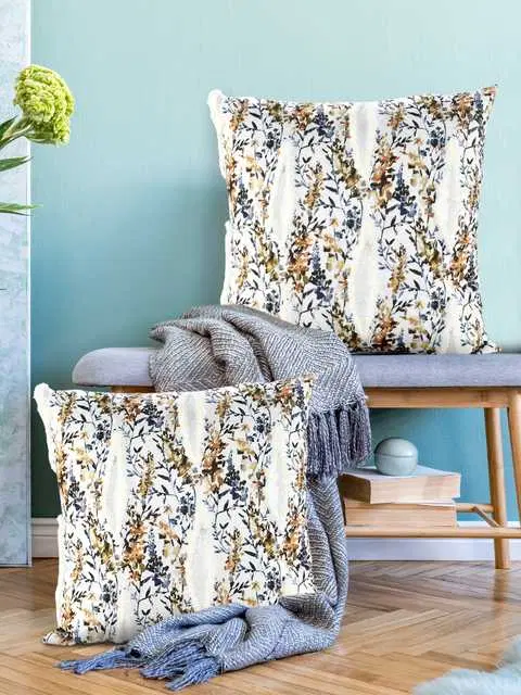 Cushion cover with zip Closure, Set of 2, 24 X 24 Inches, Multicolor, A-322