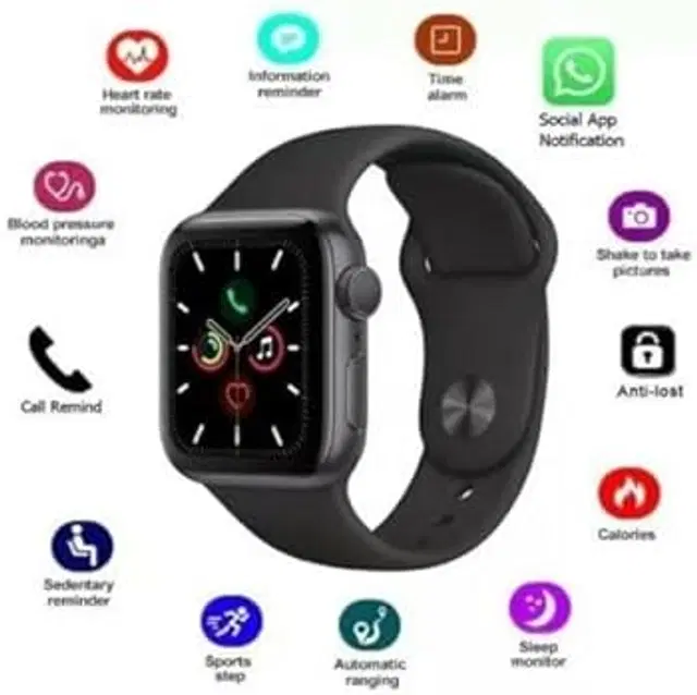 I8 Pro Maxx Smart Watch for Men & Women, Black