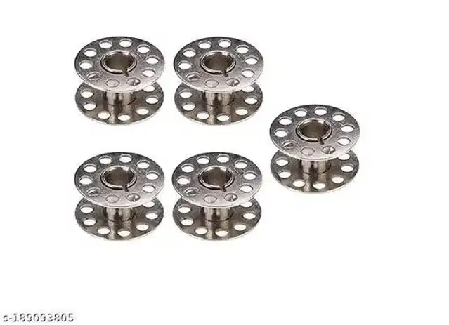 Stainless Steel Sewing Machine Bobbins, Silver, Pack of 5