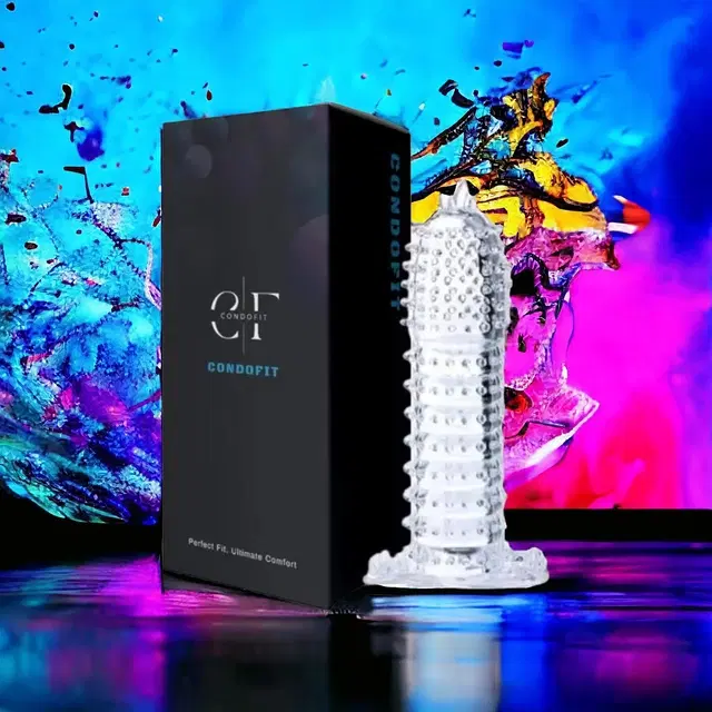 Crystal Dotted Reusable Condom for Men, Transparent, Pack of 1