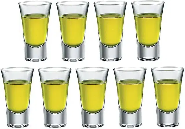 Liquor cum Cocktail Glasses, Transparent, 30 ml, Pack of 9