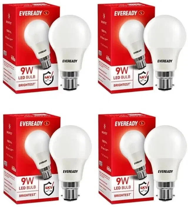 Eveready 9W B22 LED Bulb, White [Pack Of 4]