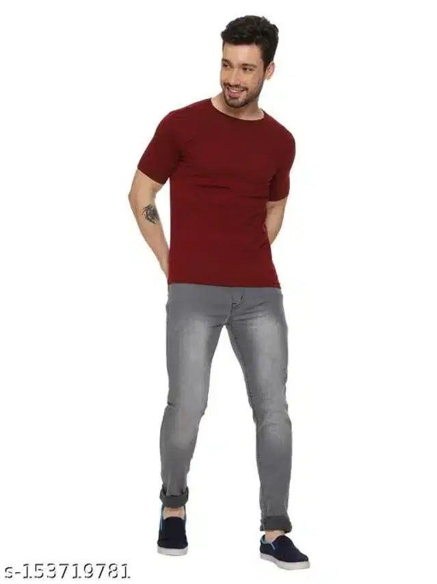 Lycra Jeans for Men (Grey, 28)
