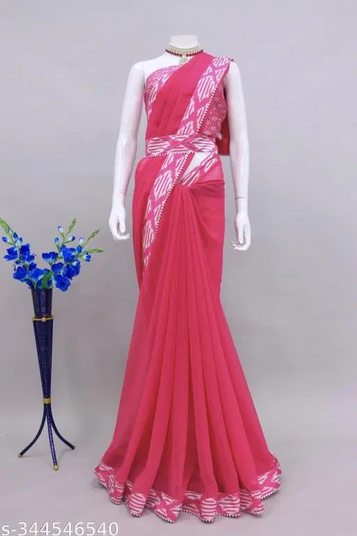 Elegant Saree for Women (Pink)