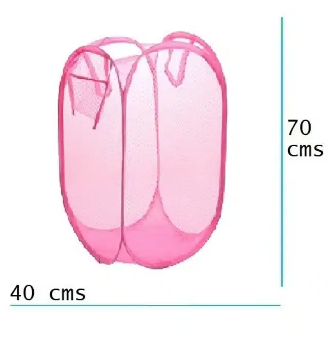 Nylon Netted Hamper Bag, Pink