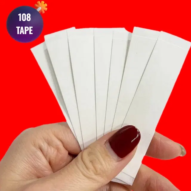 Acrylic Film Clothing 108 Double Sided Tape Strips, Transparent, Set of 1