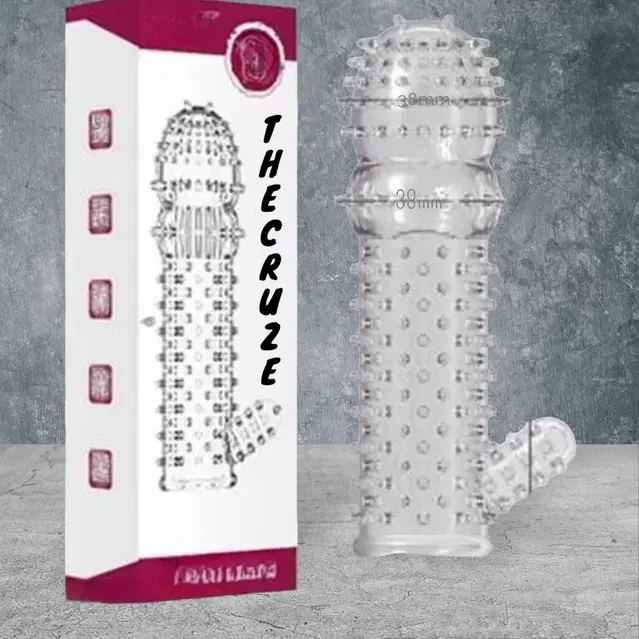 Crystal Dotted Reusable Condom for Men, Transparent, Pack of 1