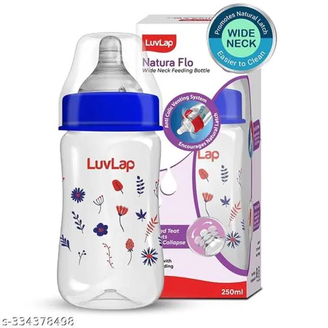 LuvLap Plastic Feeding Bottle for Baby, Multicolor, 250 ml