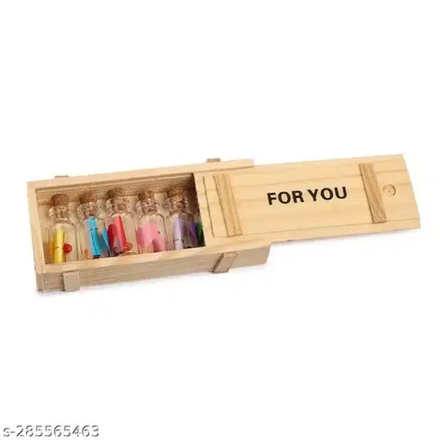 Wooden Love Message Box Gift, Beige