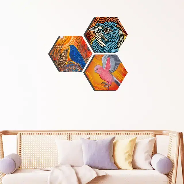 Wooden Wall Paintings, Set of 1, Multicolor, 24x20 Inches