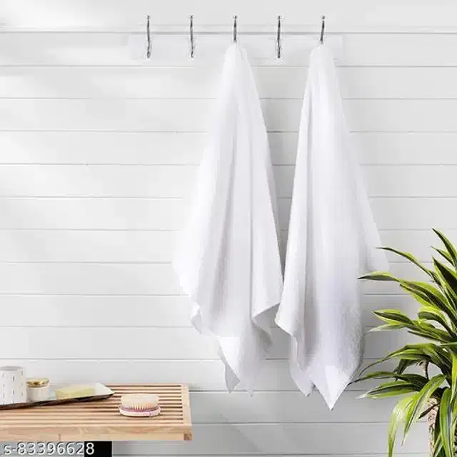 Cotton Bathing Towel, White, Pack of 2