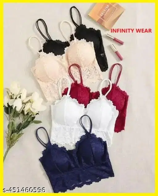 Super Net Solid Bras for Women, Assorted, Pack of 4 (30A)