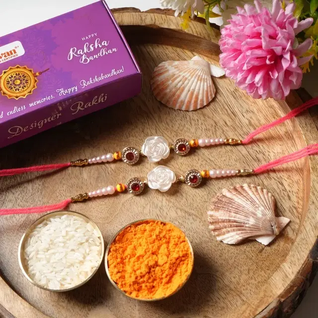 Flower Stone Rakhi, Pack of 2