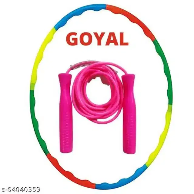 Hula Hoop with Skipping Rope, Multicolor, Set of 2