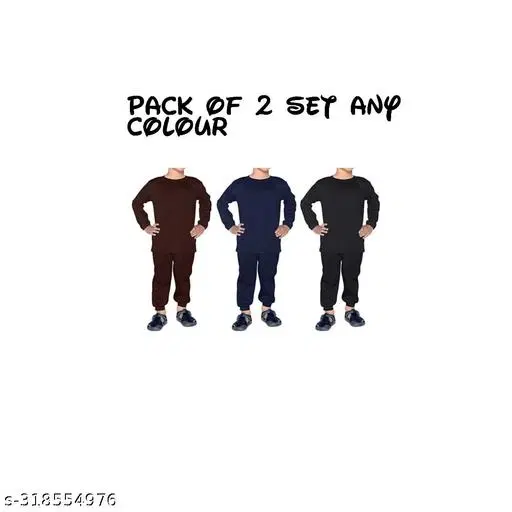 Woolen Thermal Set for Kids, Set of 2 (Multicolor, 18-24 Months)