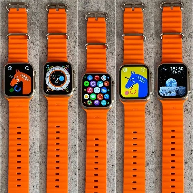 Silicone Strap S8 Ultra Smart Watch, Orange, Pack of 1