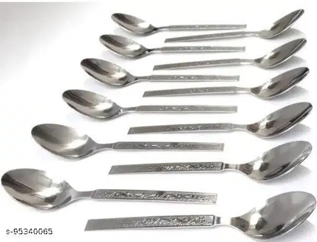Stainless Steel Spoons, Silver, Pack of 12