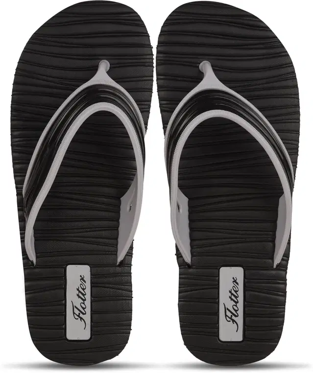 action Casual Flip Flops for Men (Black, 9)