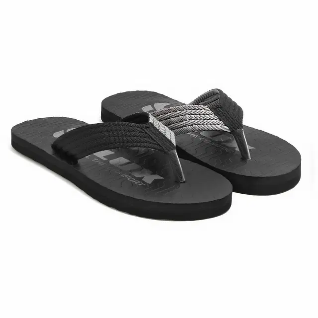 Solid Flip-flops for Men (Black, 6)