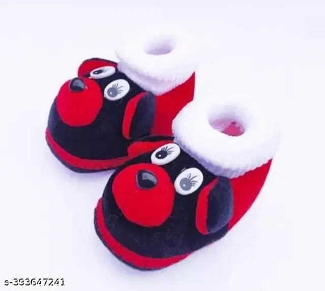 Booties for Infants (Red & Black, 6-9 Months)