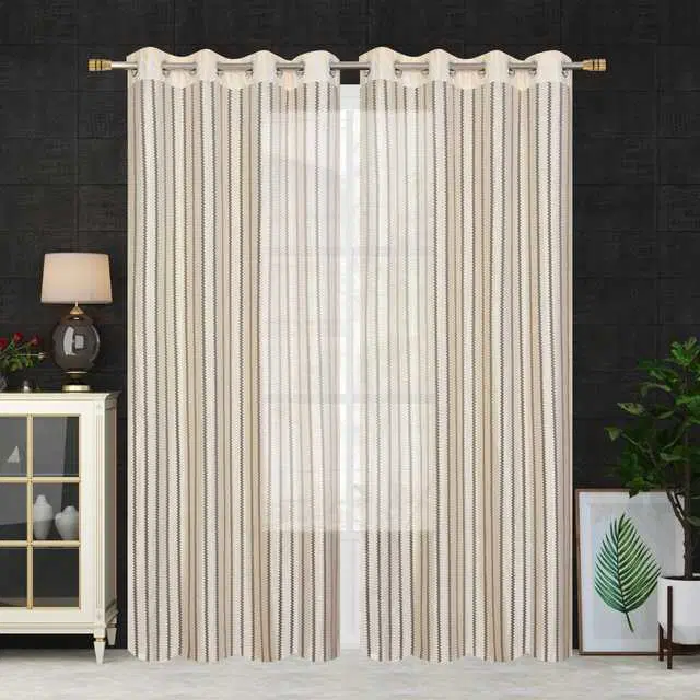 Homefab Polyester Curtains, Cream, 7 Feet, HF-281