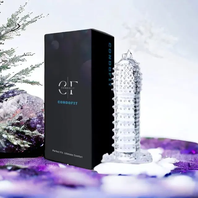 Crystal Dotted Reusable Condom for Men, Transparent
