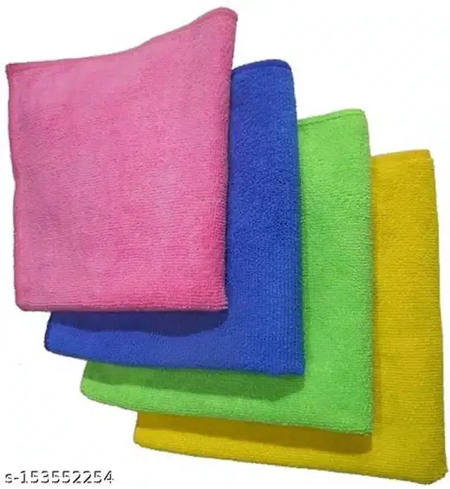 Microfiber Bath Towel, Multicolor, 40x40 cm, Pack of 4