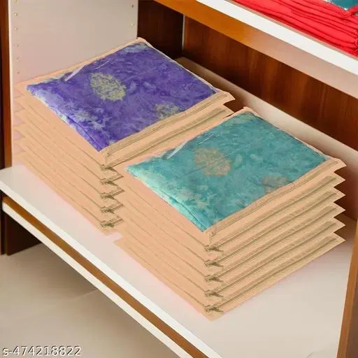 Non-woven Clothes Cover,  (Gray),  (Pack Of 12)