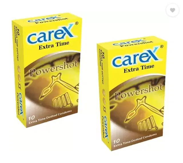 CAREX Extra Time Power Shot Premium 10 Pcs Condoms, Set of 2