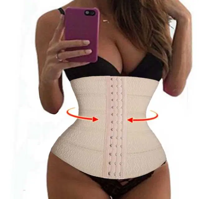 Air Breath Tummy Grip Belt Waist Trainer Trimmer and Slimming Corset 3 Hooks Girdle with Wire Support (S914)