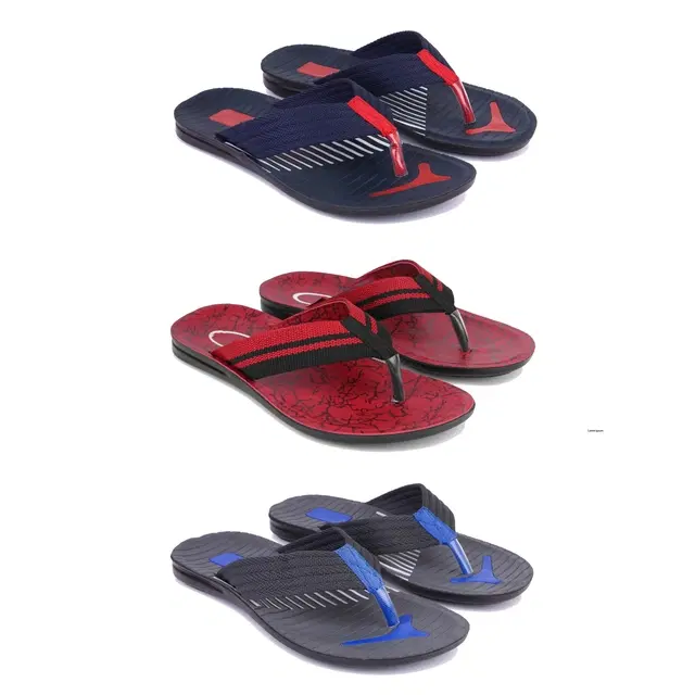 Combo of Flipflops for Men, Set of 3 (Multicolor, 7)