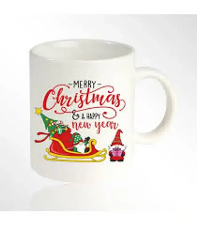 Ceremic Printed Coffee Mug, White, 350 ml