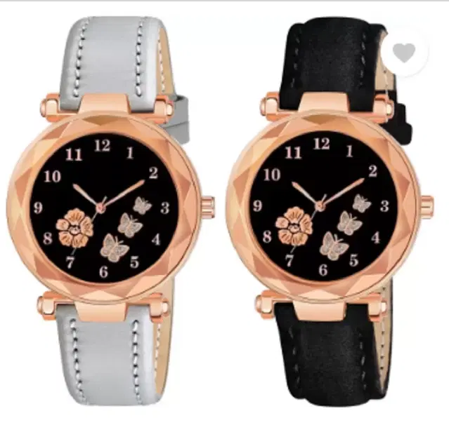Analog Watch for Women & Girls, Pack of 2 (Multicolor)