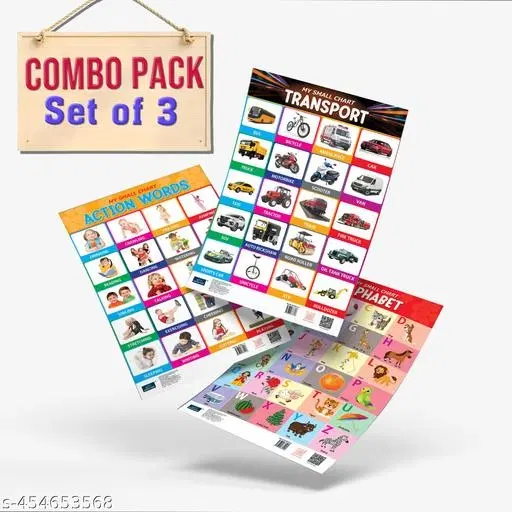 Bookford Publications My small chart Alphabet, Action Words & Transport (Set of 3)