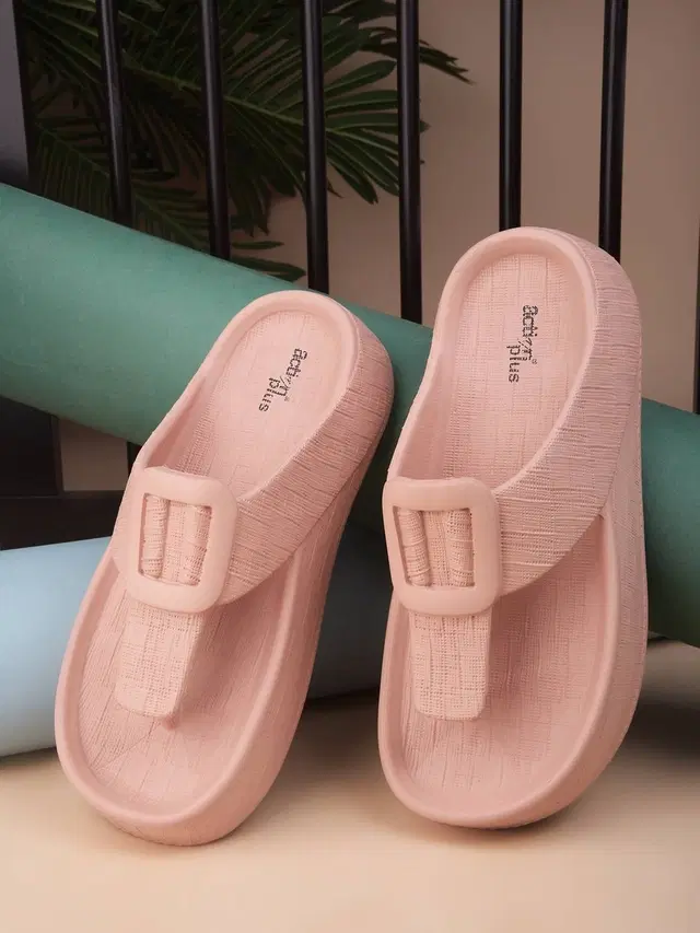 action Slippers for Women (Pink, 8)