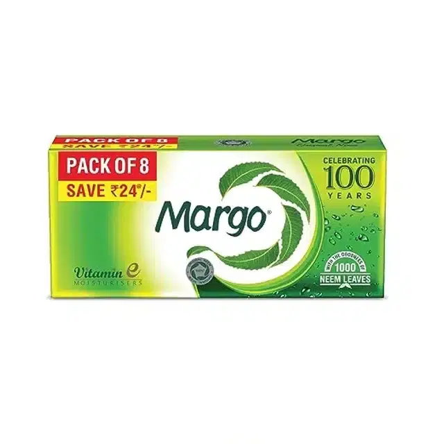 Margo Original Neem Soap, With Goodness Of 1000 Neem Leaves, 8X125 g (Pack Of 8)