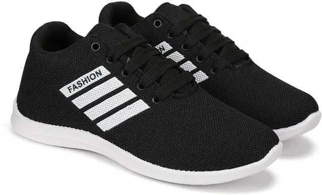 Lace-Up Sport Shoes for Women (Black, 6) (AI-618)