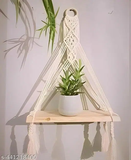 Wooden Hanging Wall Shelves For Home, White