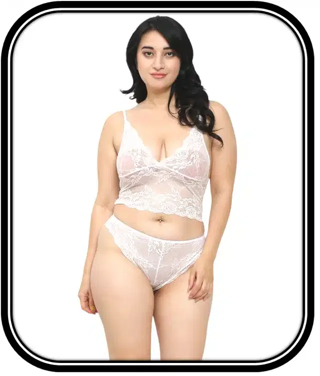 Cotton Blend Babydoll Set for Women (White, XXS)