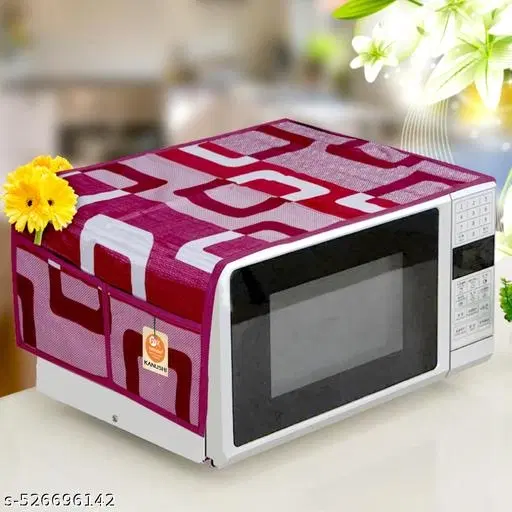 KANUSHI Industries® Microwave/Oven Top Cover with 4 Utility Pockets (Color : Maroon) (RK-MICRO-MAROON-BOX-01)