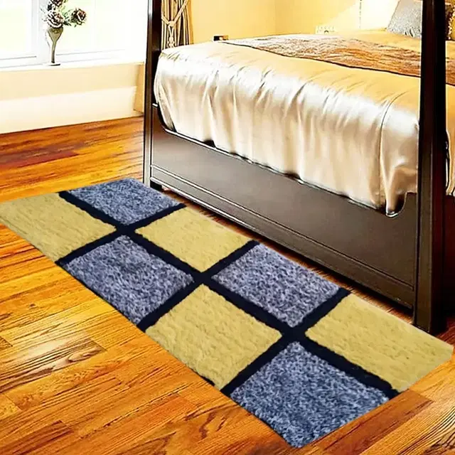 Alaqsa Checks Bed runner 14x43inch Yellow Pack of 1