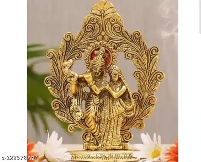 Brass Radha Krishana Idol, Golden