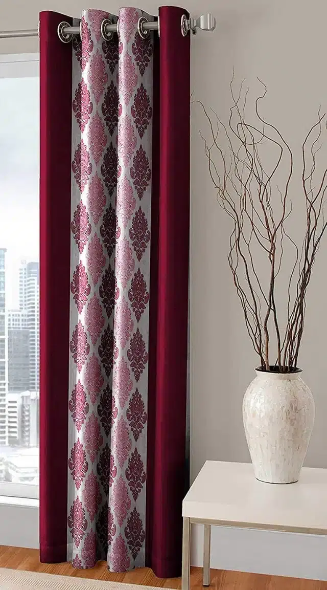 Window Curtains, Pack of 2, Wine, 5 feet