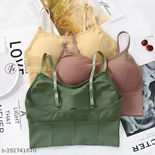 Cotton Bra for Women, Multicolour, Pack of 3 (28A)