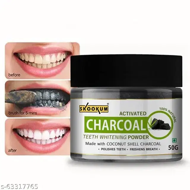 Skookum Activated Charcoal Teeth Whitening Powder, 50 g
