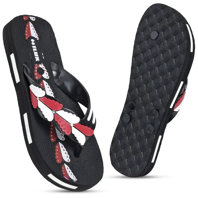 Solid Flip-flops for Women (Black, 4)