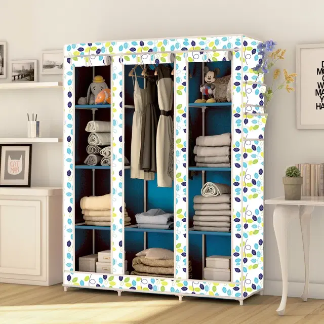 Plastic Printed Collapsible Wardrobe, Multicolor